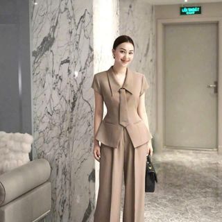 Set áo gile + quần dài tây, chất liệu cotton lạnh mềm mại, dày dặn, set công sở thanh lịch, sang trọng HN8