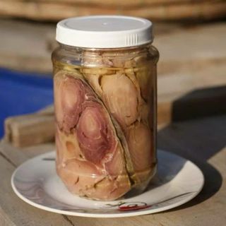 Mắm cá thu cắt lát, ngâm dầu, béo thơm, hủ 350gr