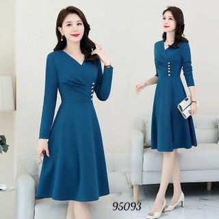 Váy đầm phong cách công sở thanh lịch, poly dày dặn co giãn bigsize HN21 Nữ Dress
