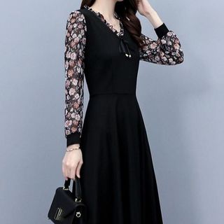 Đầm trung niên dự tiệc sang trong cho mẹ bigsize phong cách Hàn Quốc dáng suông đẹp MD05