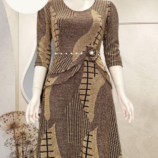 Đầm dạ hội trung niên dự tiệc sang trọng vải nhũ kim sa tặng mẹ co giãn bigsize FREESIZE TỪ 50kg đến 80kg DN21