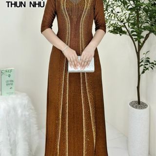 Đầm maxi trung niên chất nhũ kim sa phối nhung co giãn tốt, đính đá, cho mẹ dự tiệc sang trọng bigsize 80KG, MAXI M520 Nữ Dress Women Kim Tuyến