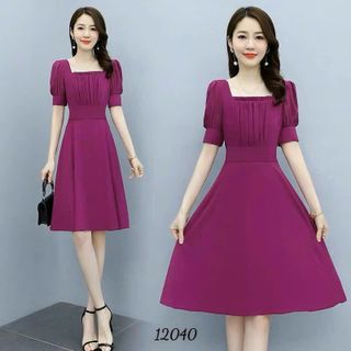 Đầm trung niên cho mẹ bigsize chất liệu voan chiffon cao cấp dự tiệc sang trọng thiết kế dáng xoè đẹp A29