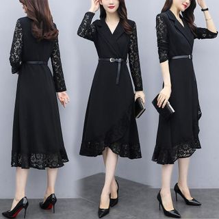 Váy trung niên sang trọng cho mẹ bigsize phong cách Hàn Quốc đuôi cá dáng xòe đẹp cao cấp dự tiệc P01