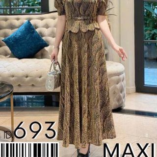 Đầm maxi trung niên dự tiệc - công sở, vải thun nhũ cao cấp đính đá, dáng peplum, tặng mẹ co giãn tốt bigsize M693
