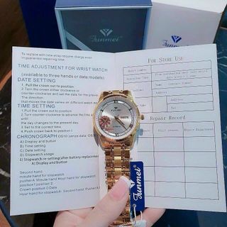 ĐỒNG HỒ NAM CHÍNH HÃNG FUNMEI F2039 DÂY THÉP NĂM MÀU FULLBOX TEM