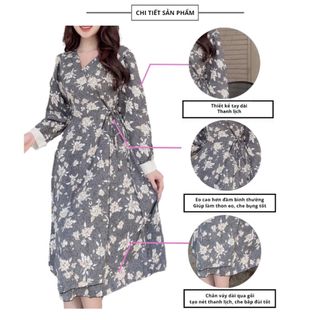 Đầm trung niên sang trong bigsize cao cấp cho mẹ dự tiệc thiết kế dáng suông đẹp -L68 Nữ Women