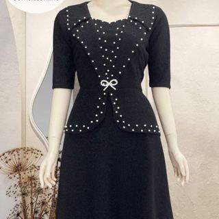 Đầm dạ hội trung niên chất liệu nhũ ánh kim co giãn cực tốt. cho mẹ dự tiệc sang trọng bigsize 80KG M453 Nữ Voan Women