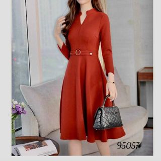 Đầm trung niên dự tiệc sang trọng tặng mẹ, vải umi co giãn, che khuyết điểm tốt - HN07 Nữ Dress