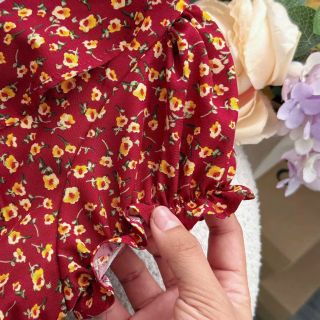 Đầm lụa hoa cao cấp, dáng xòe giúp che khuyết điểm tốt, đầm công sở dự tiệc sang trọng B2