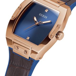 ĐỒNG HỒ NAM CAO CẤP GUECS DÂY DA NÂU MẶT CHỮ NHẬT TRƠN FULLBOX