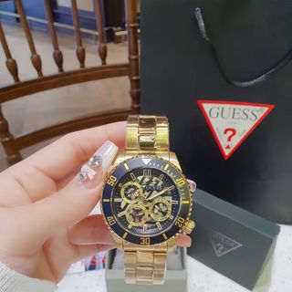 ĐỒNG HỒ NAM CAO CẤP GUECS INOX MẶT TRÒN CHẠY FULL KIM FULLBOX