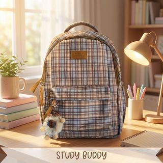 BALO ĐI HỌC CARO HOT TREND A216 SIÊU DỄ THƯƠNG – RỘNG RÃI, NĂNG ĐỘNG - PIPI STORE