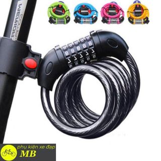 Ổ KHÓA XE ĐẠP XE MÁY 5 SỐ DÂY DÀI 1M2