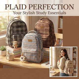 BALO ĐI HỌC CARO HOT TREND A216 SIÊU DỄ THƯƠNG – RỘNG RÃI, NĂNG ĐỘNG - PIPI STORE