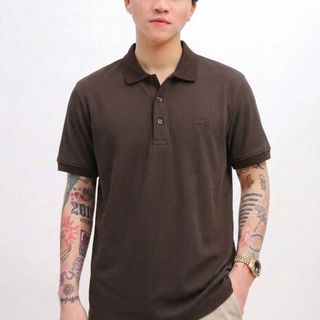 Áo thun polo nam. Chất 100% cotton gân , vải dệt gân đứng phom, bo dệt , thêu đồng màu.