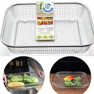 RỖ INOX LƯỚI THƯA CHỮ NHẬT 34x25x6cm