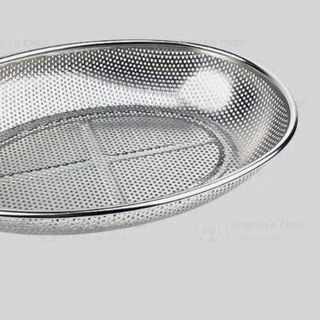 RỔ INOX 304 LƯỚI OVAL 35CM LOẠI DÀY (T120)