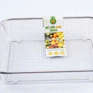 RỖ INOX LƯỚI THƯA CHỮ NHẬT 38x28x6cm