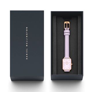 ĐỒNG HỒ NỮ CAO CẤP D WELLINGTON QUARDO LAVENDER  DÂY DA MẶT CN TÍM HỘP NƠ TEM