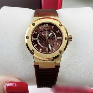 ĐỒNG HỒ NỮ CAO CẤP SALVATHORE F80 FIG DÂY CAO SU NIỀNG THÉP VÀNG