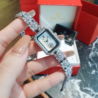 ĐỒNG HỒ NỮ CAO CẤP RODAL CROWN MẶT CHỮ NHẬT ĐÍNH ĐÁ SWAROSKI HÌNH BÔNG TUYẾT