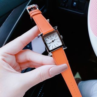 ĐỒNG HỒ NỮ CAO CẤP HERMET NIỀNG THÉP BẠC DÂY DA SẦN