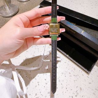 ĐỒNG HỒ NỮ CAO CẤP YXL MẶT VUÔNG DÂY DA XANH FULLBOX