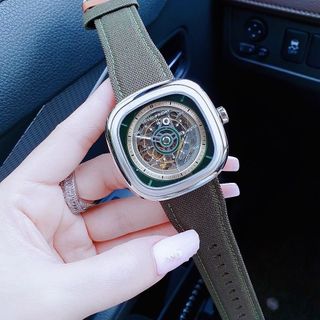 ĐỒNG HỒ NAM SIÊU CẤP SEV7N PRIDAY MÁY CƠ NEW MÀU XANH NÂU ĐỎ TẶNG DÂY FULLBOX