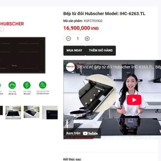 Bếp từ đôi Thái Lan Hubscher Model IHC-6263.TL