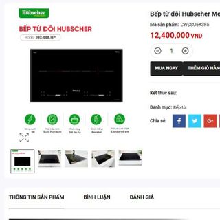 Bếp từ đôi Hubscher Model IHC-668.HP