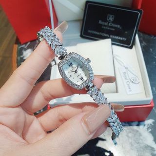 ĐỒNG HỒ NỮ CAO CẤP RODAL CROWN MẶT BẦU ĐÍNH ĐÁ SWAROSKI HÌNH CHIẾC LÁ