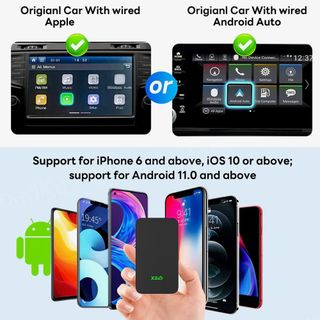 [Carlinkit 5.0 2air] Bộ chuyển đổi kết nối Apple Carplay + Android Auto có dây thành không dây cho xe ô tô thế hệ thứ 5 (mới nhất)