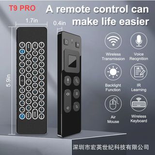 [T9 PRO] Remote TV/Chuột bay, kết nối 2 chế độ 2.4G và Bluetooth, pin sạc tích hợp, có bàn phím lên đến 58 phím