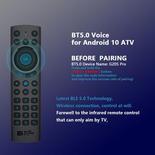 [G20S PRO BT] Điều khiển từ xa/Remote TV/chuột bay, 2 chế độ Bluetooth + 2.4G Wireless, trợ lý giọng nói, đèn nền