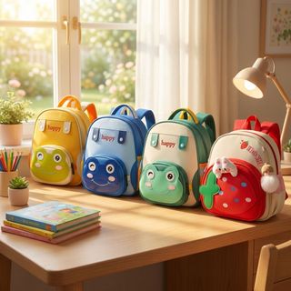 BALO ĐI HỌC CHO BÉ TRAI & BÉ GÁI – HÌNH THỎ DÂU, ẾCH HAPPY CUTE - PIPI STORE