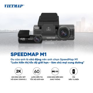 Camera Vietmap SpeedMap M1 - Cảnh báo tốc độ giới hạn - Cảnh báo Vượt tốc độ - Ghi hình 2K hành trình ô tô - Hàng chính hãng