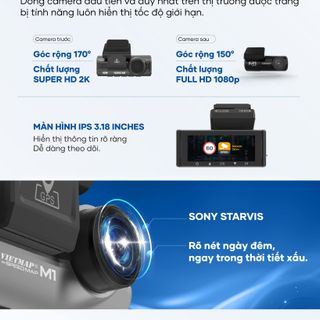 Camera Vietmap SpeedMap M1 - Cảnh báo tốc độ giới hạn - Cảnh báo Vượt tốc độ - Ghi hình 2K hành trình ô tô - Hàng chính hãng
