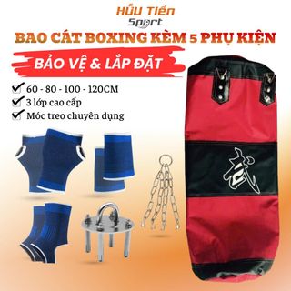Bao Cát, Bao Đấm Boxing kèm 5 Phụ Kiện Cho Người Lớn Và Trẻ Em, Tập Luyện Boxing Võ Thuật Tại Nhà Tiện Lợi
