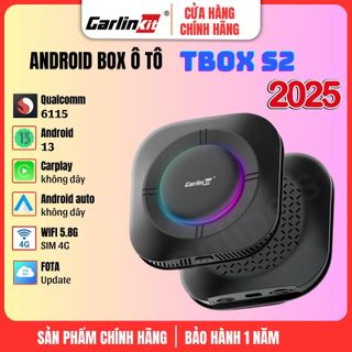 Android Box Ô tô Carlinkit Tbox S2, Android 13, Chi Qualcomm 6115 8 nhân, Ram 4GB, Rom 64GB