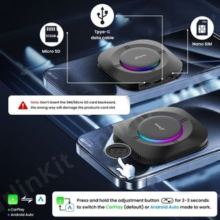 Android Box Ô tô Carlinkit Tbox S2, Android 13, Chi Qualcomm 6115 8 nhân, Ram 4GB, Rom 64GB