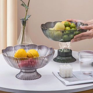 DĨA TRÁI CÂY TRANG TRÍ ĐẾ CAO CÓ LỖ THOÁT NƯỚC