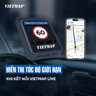 Cảm biến áp suất lốp (TPMS) van trong VIETMAP TW50 cảnh báo tiếng Việt, hiển thị tốc độ giới hạn