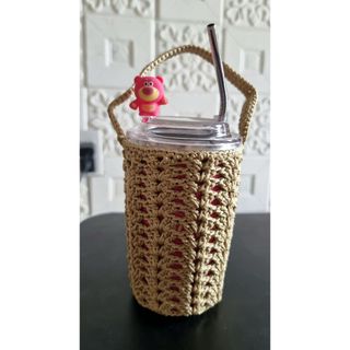 Ly giữ nhiệt hoạt hình Disney gấu dâu 450ml, siêu cool kèm ống hút inox 304 và túi xách handmade xinh xắn