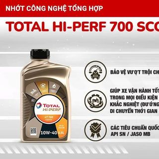 Dầu Nhớt xe tay ga Total Hi-Perf 4T 700 Scooter MB 10W40 - 0.8L nhập khẩu Singapore