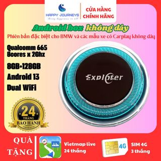 Android box không dây cho xe BMW, chip Snapdragon 665 8 nhân, RAM 8GB/ROM 128GB, cổng HDMI