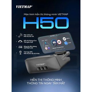 HUD Vietmap H50 – Hiển Thị Tốc Độ Ngay Tầm Mắt | GPS Độc Lập | Cảnh Báo Giao Thông | An Toàn Khi Lái Xe