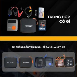Bơm lốp kích bình thế hệ mới VIETMAP DK-MF139 PRO 5 trong 1, tặng bộ vá lốp khẩn cấp