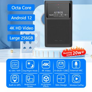 Android box cho ô tô, chip Qualcomm 6125/665 8 nhân, bộ nhớ 8GB+128GB