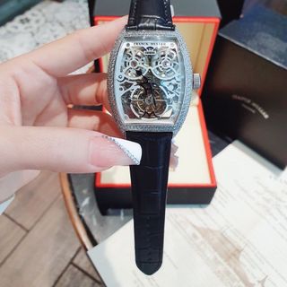 ĐỒNG HỒ NAM SIÊU CẤP PRANCK VIỀN XOÀN DÂY DA MÁY CƠ LỘ MÁY